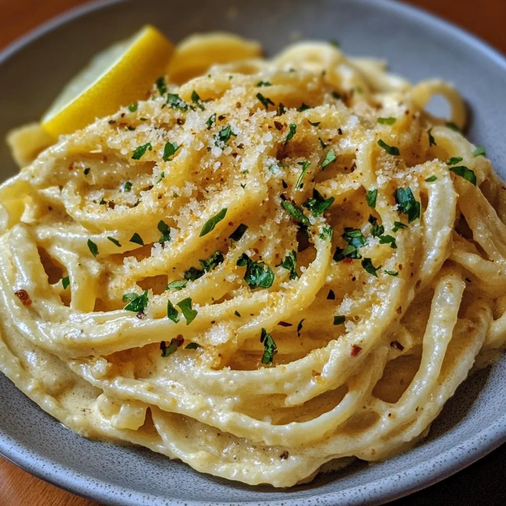 Zitronige Hummus Pasta