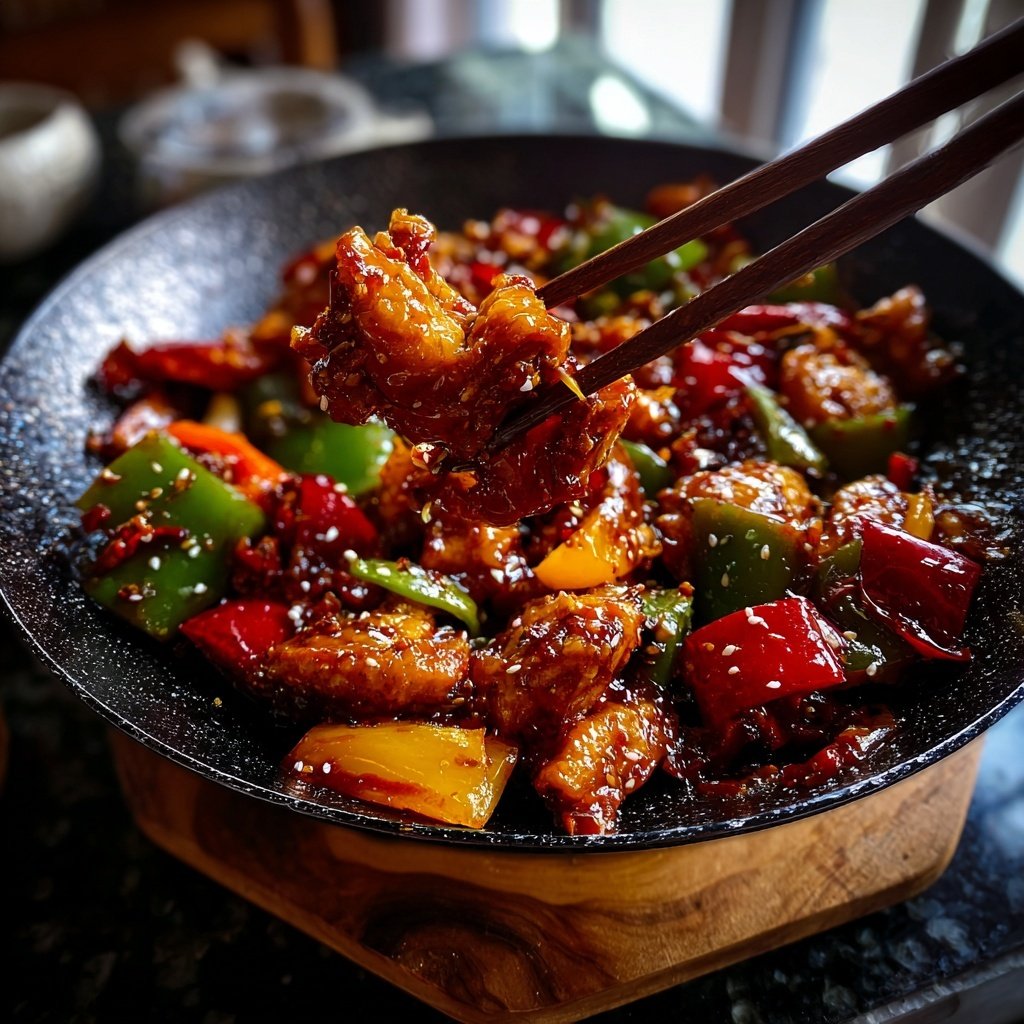 Sichuan Pfeffer Hähnchen Pfanne Stir Fry