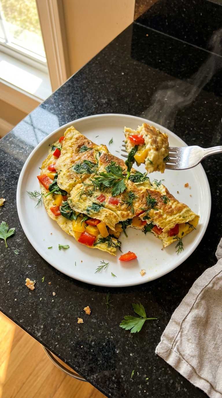 Einfaches Omelett mit Gemüse