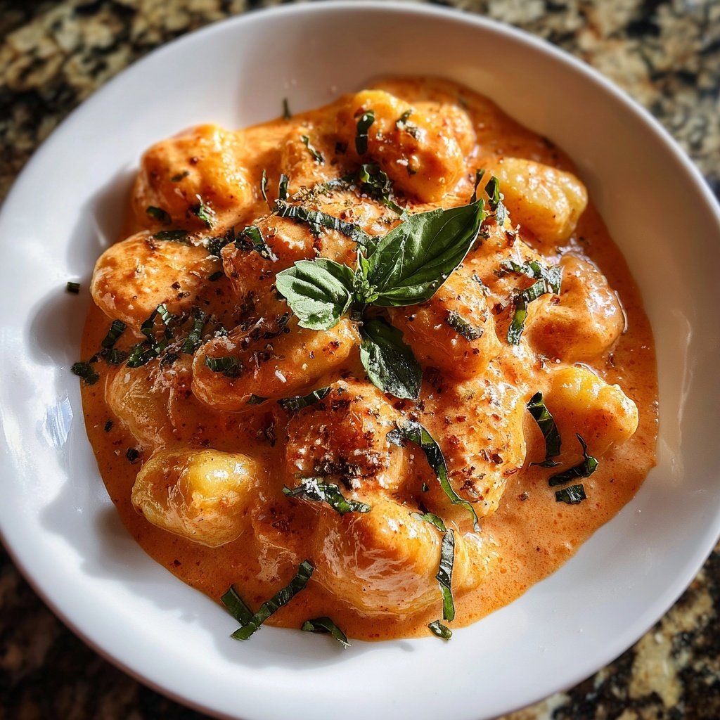 Vodka Sauce gebackenes Gnocchi cremig