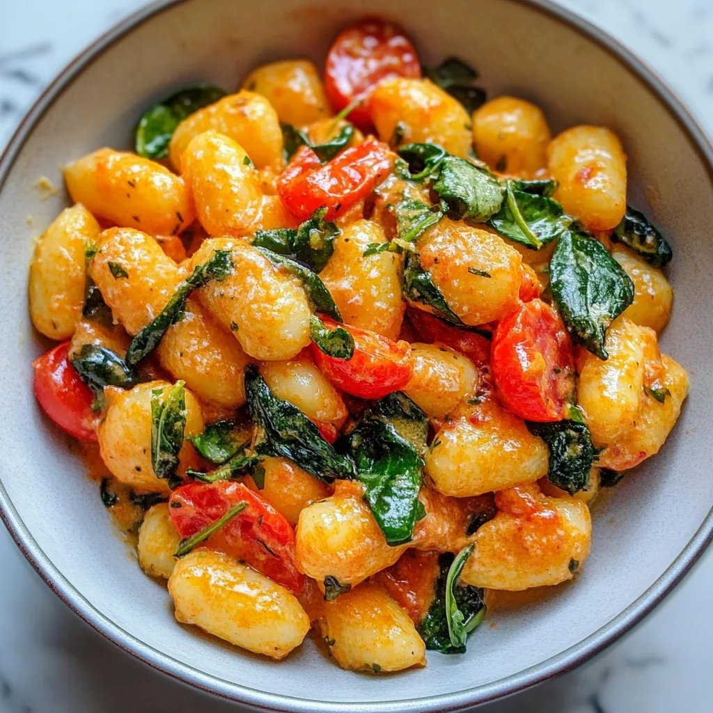 Schnelle Gnocchi-Pfanne mit Tomate & Spinat
