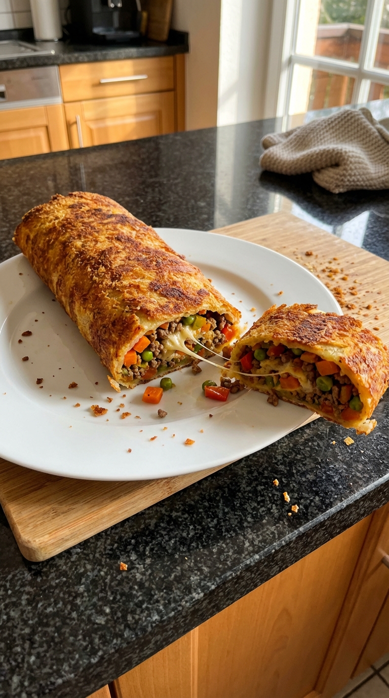 Hackfleisch Gemüse Rolle