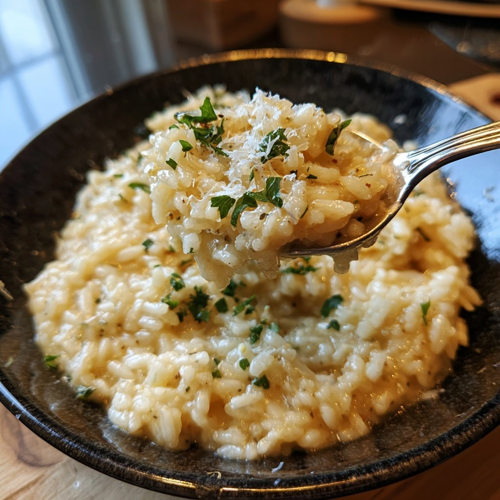Champagner Risotto elegant romantisches Abendessen