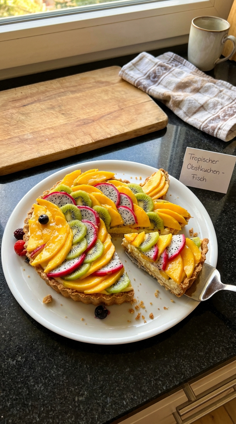 Tropischer Obstkuchen Fisch Sternzeichen