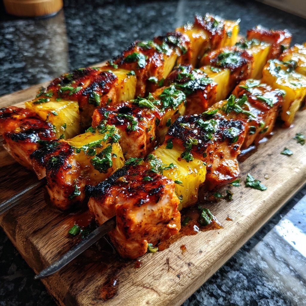 Ananas-Ingwer-Lachs-Spieße