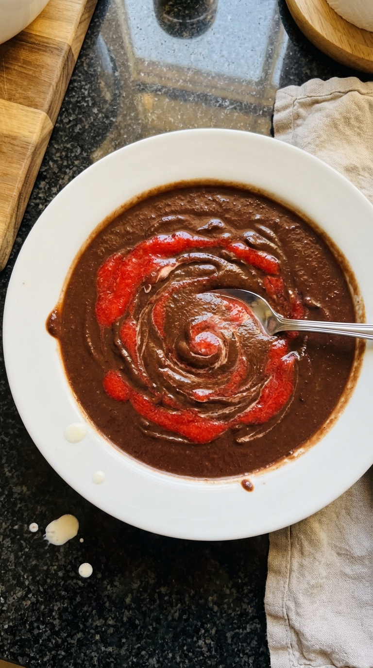 Gekühlte Schoko Erdbeer Suppe​