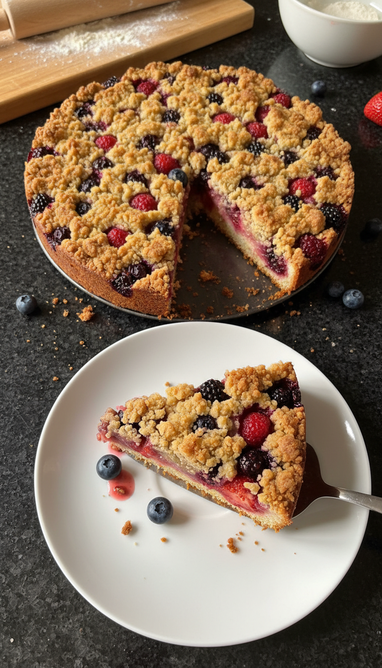 Beeren Crumble Kuchen Fisch Sternzeichen