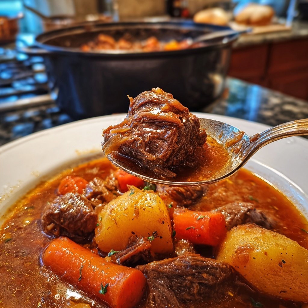 Einfaches Rindfleisch Eintopf Wurzelgemüse
