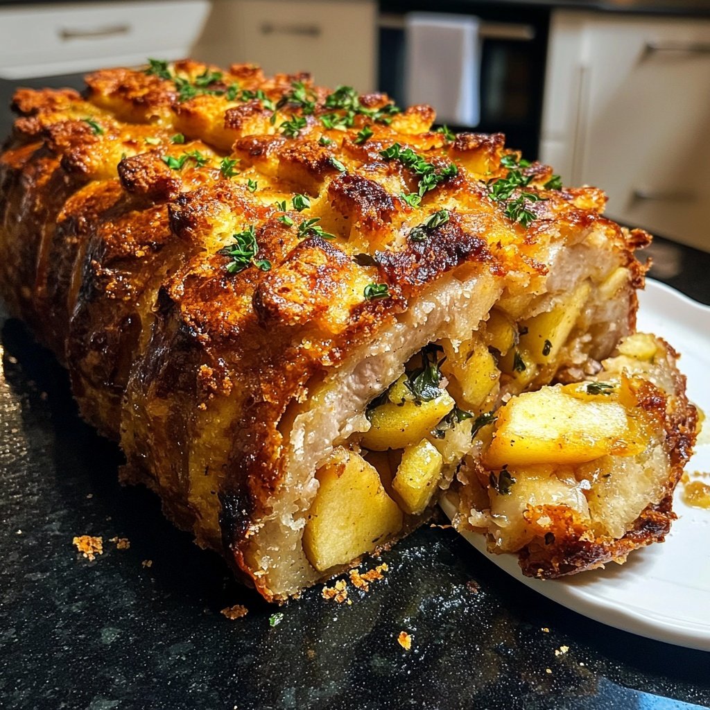 Gefüllte Weihnachtsgans mit Apfel und Beifuß