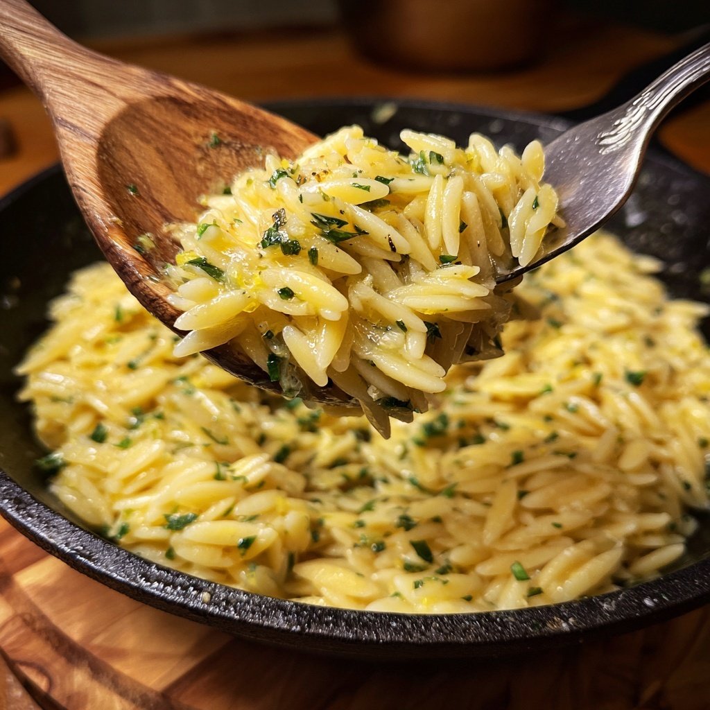 Zitronen-Knoblauch-Butter-Orzo