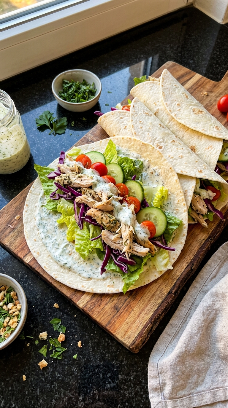 Kräuter Hähnchen Salat Wraps​