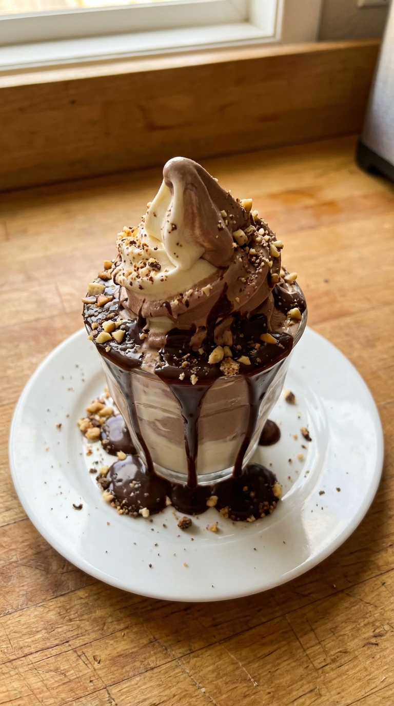 Frozen Joghurt Schoko Drip Becher​