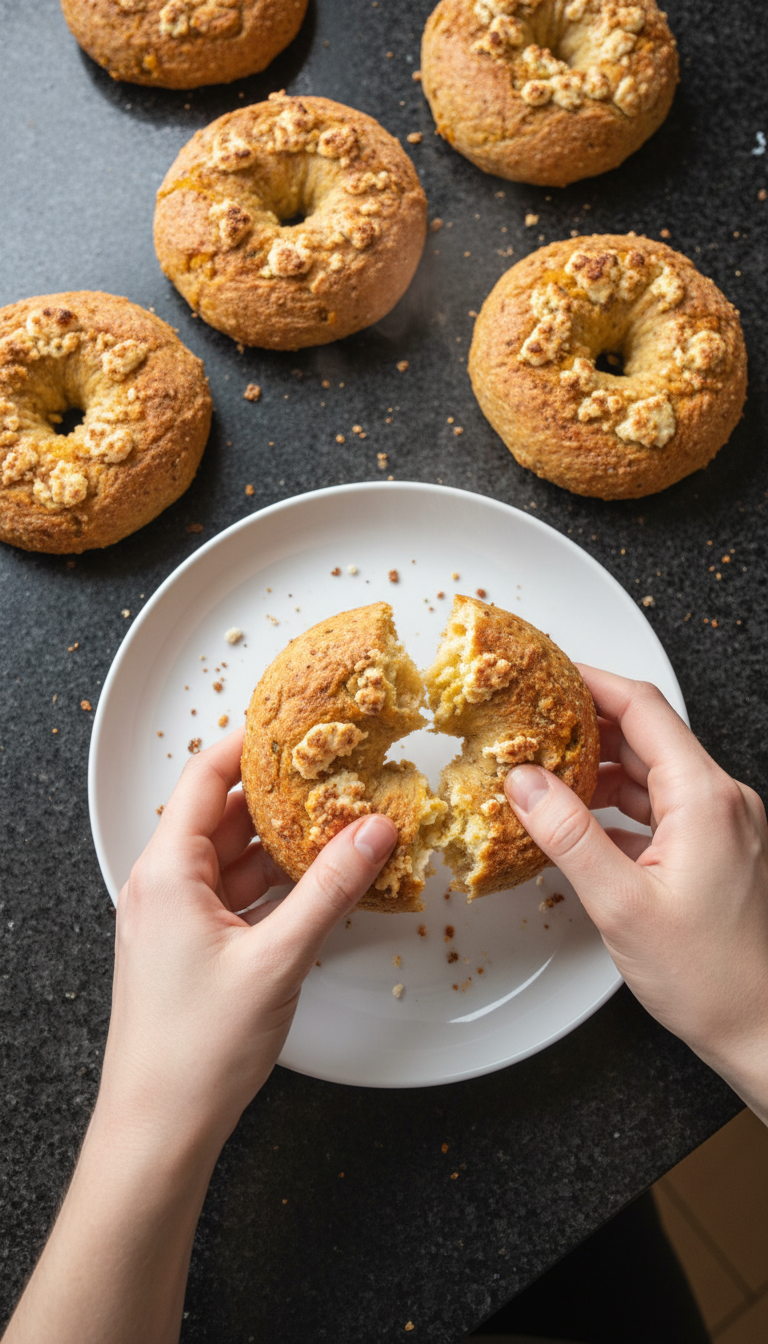 Gewürzte Kürbis Hüttenkäse Bagels​