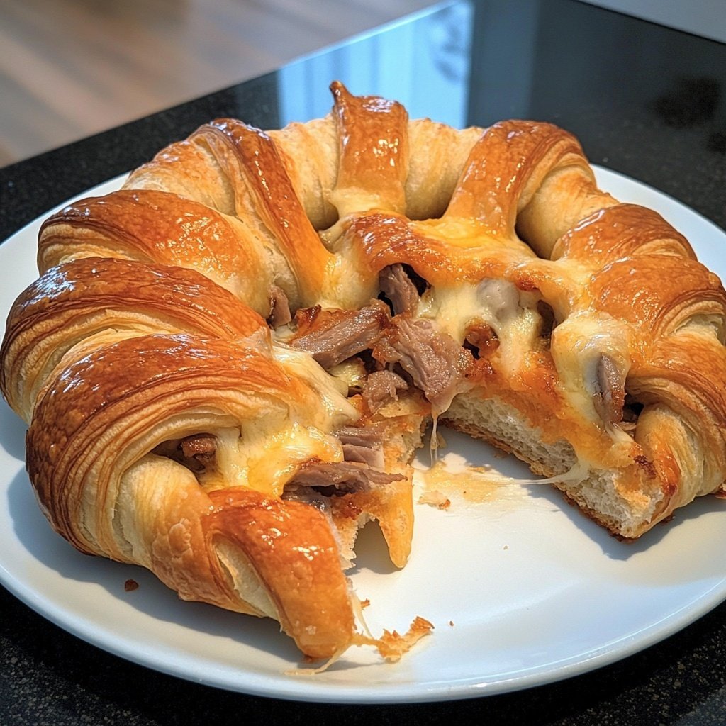 Schweinchen in Decke Croissant Brötchen