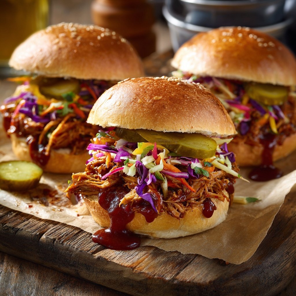 Pulled Jackfruit Sliders mit BBQ