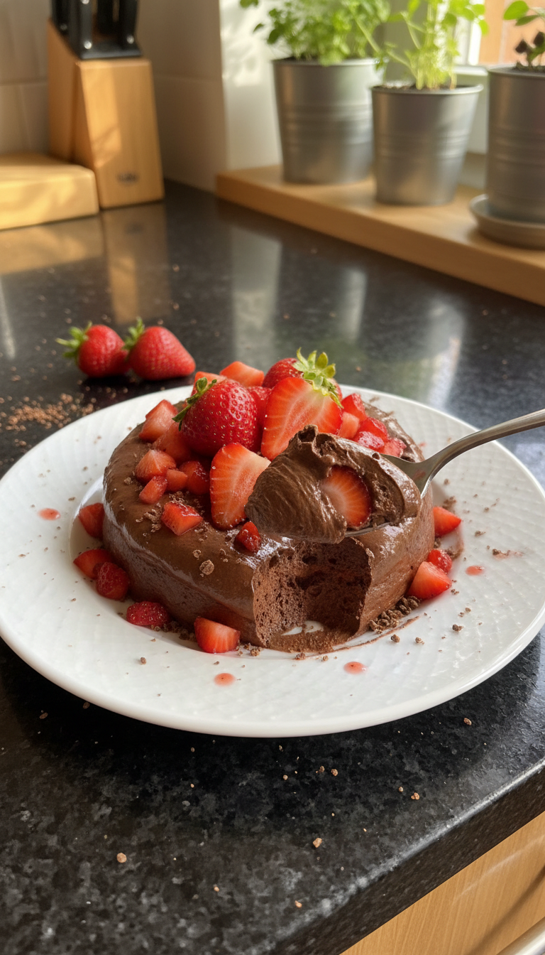 Schokoladen Mousse mit Erdbeeren​