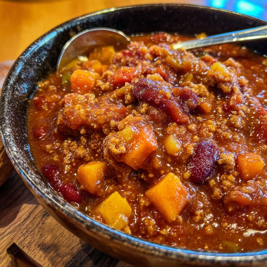 Weiße Bohnen Kürbis Truthahn Chili